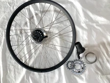 Shimano Nexus Inter 7 Hub in ISO 451 wheel, microSHIFT  7 shifter, 3 sprockets