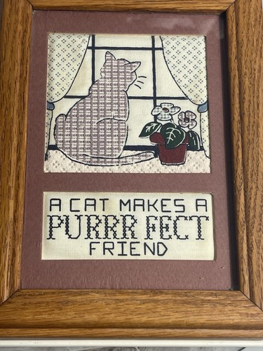Tennessee Wood Crafters Framed Cat Art Trinket Box Decor Storage Memory Box - Picture 2 of 11