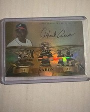 2013 Topps Triple Threads - Autograph Relics Hank Aaron #TTAR-HA2 /18 (AU, MEM)