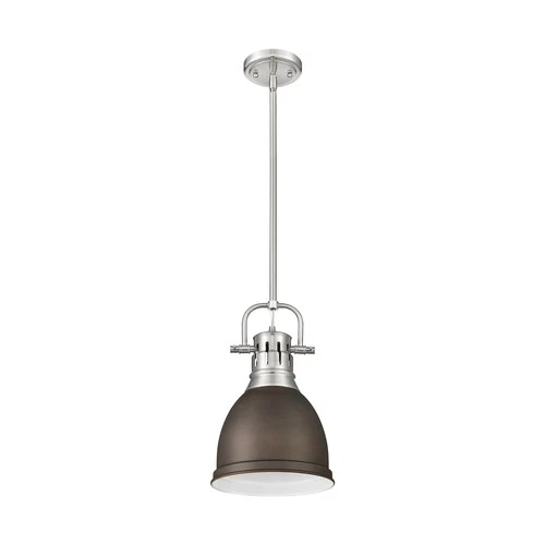 Golden Lighting 3604-S PW Duncan 9"W Mini Pendant - Pewter / Matte Navy - Picture 3 of 5