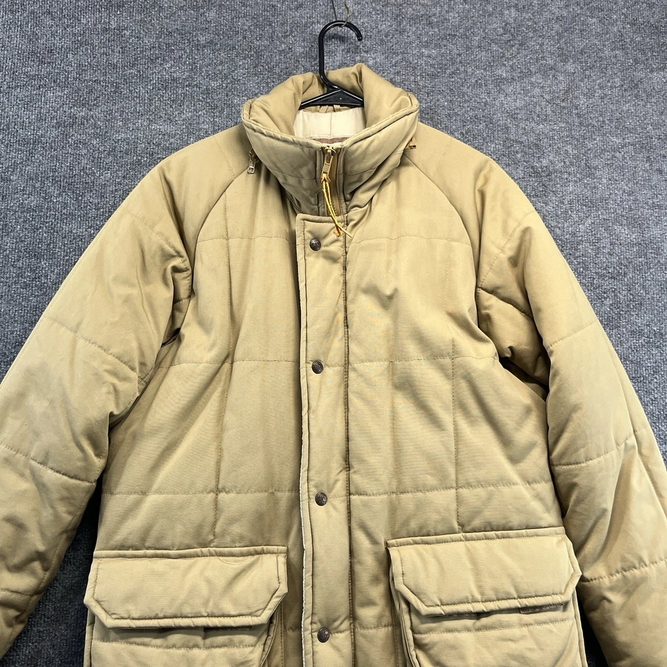 Винтажный REI куртка мужчин средний бежевый парка Polar guard молнии тяжелый - Изображение 2 из 4