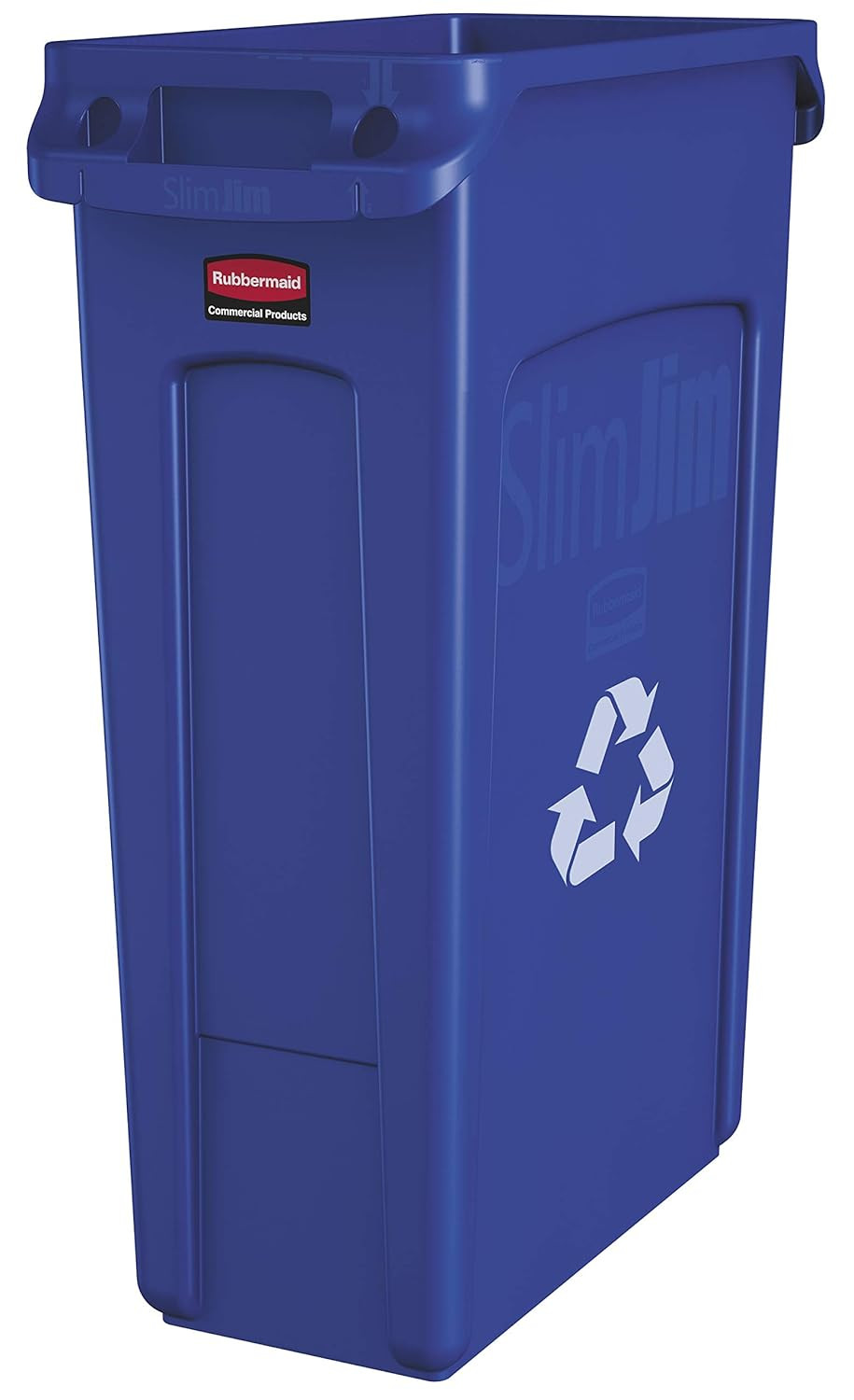 Rubbermaid Commercial Products Slim Jim Plastic Rectangular Blue Recycle