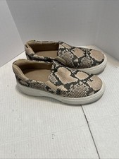 J Slides Women's Platform Sneakers, Size 9, Leather, Snakeskin Print