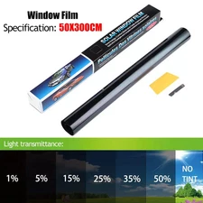 300CM Uncut Roll Window Tint Film 5% VLT 20in x 10ft Feet Car Home Office Glass