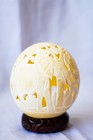 Hand-Carved Ostrich Egg with Animal Design – African Wildlife Art