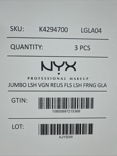 NYX Jumbo Lash! 3 PACK ! Vegan False Eyelashes - FRINGE GLAM - Picture 3 of 4