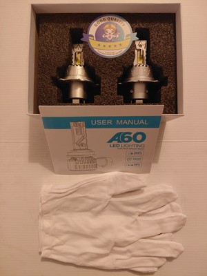 A60 2X H4 LED Headlight Bulbs Kit 55W 50000LM Hi-Lo Beam 6500K Super Bright