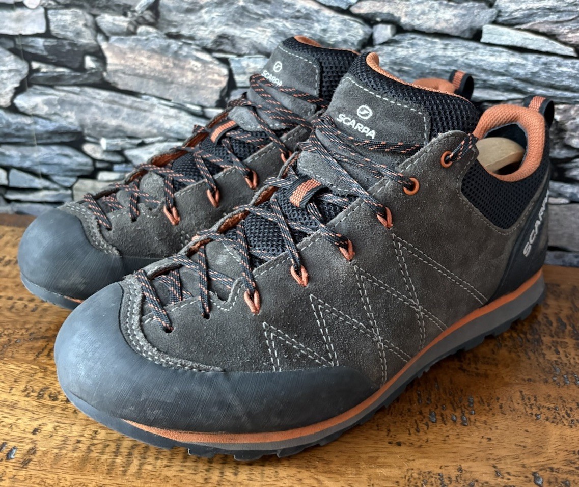 Zapatillas Scarpa Talla 9 Para hombres Cuero Marrón Aproximación Crux Senderismo Zapatos para Correr