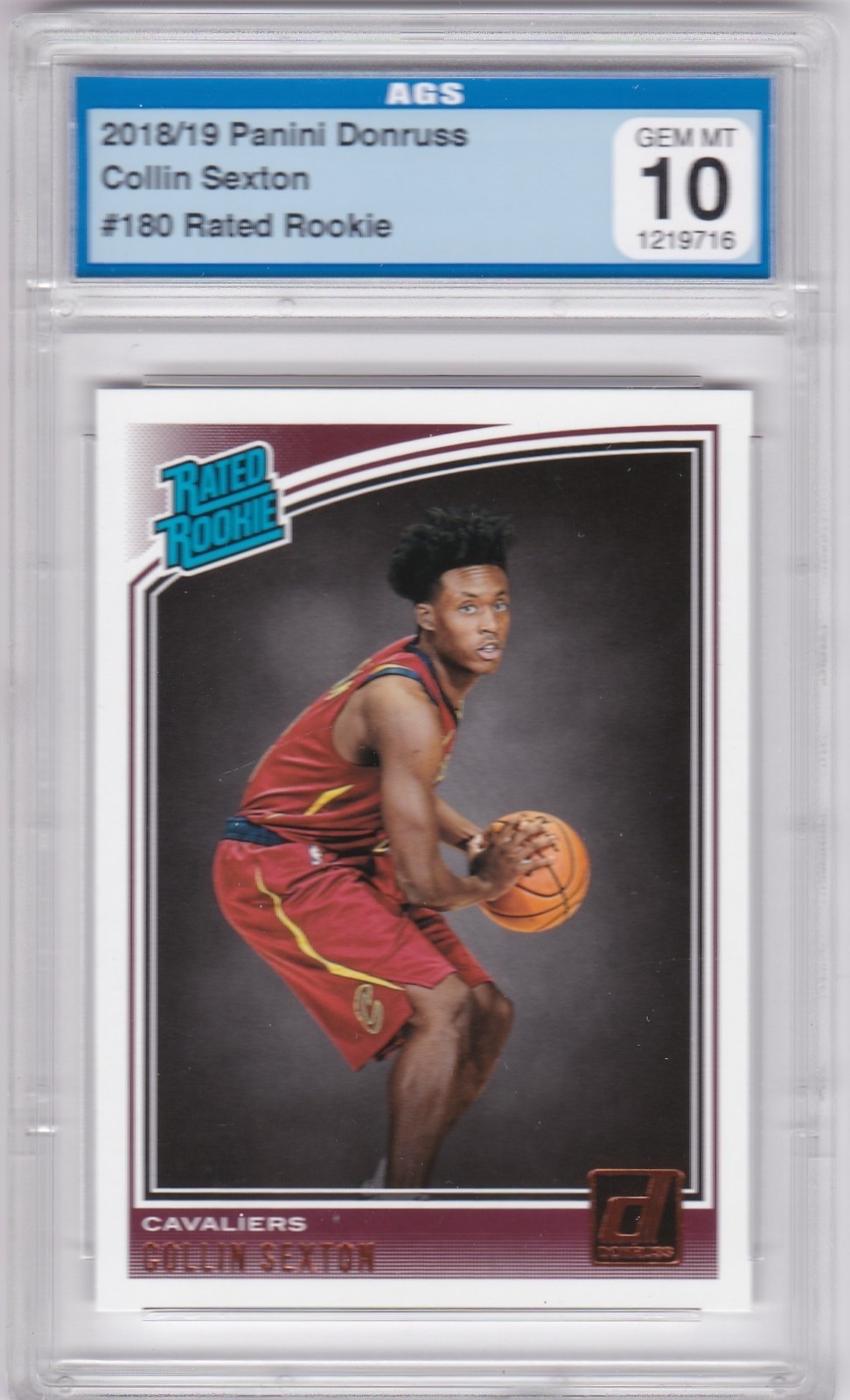 COLLIN SEXTON ROOKIE CARD 2018 Donruss Cavs Bull RATED RC Basketball GEM MINT 10