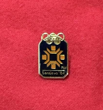 **VINTAGE**  1984 Sarajevo Winter Olympics Pin - Official Snowflake Logo Emblem