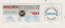 Poland Railroad Electric Train stamp 1966 PL
