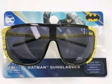 Batman Yellow Splatter DC COMICS kids SUNGLASSES UV PROTECTION  IMPACT RESIST