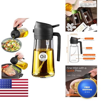 Yarramate 16Oz/470Ml Glass Olive Oil Sprayer For Cooking Stickers 2 In 1 Oil