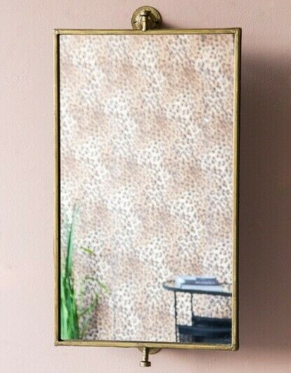 Amazon Com Wall Mount Antique Brass Bathroom Mirror 8 Inches Retractable 3x Magnificationtwo Sided Vanity Mirror Folding Gold Color Round Drilled Holes For Home Spa And Hotel Kitchen Dining