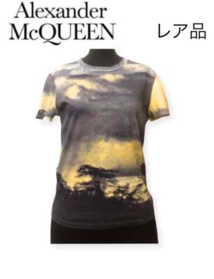 ALEXANDER McQUEEN Women's Full Print Short Sleeve T-Shirt Yellow