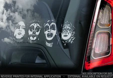 KISS Car Window Sticker, Band Decal Rock Laptop Music Faces Sign Gift Print -V01