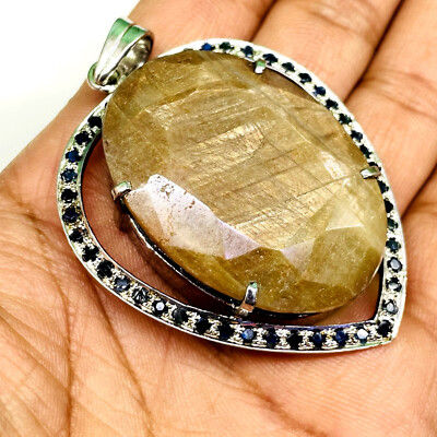 Gms Certified Natural Unheated Sapphire 925 Sterling Silver