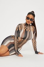 Fashion Nova Clara Seamless Mini Dress Multicolor Size L / XL