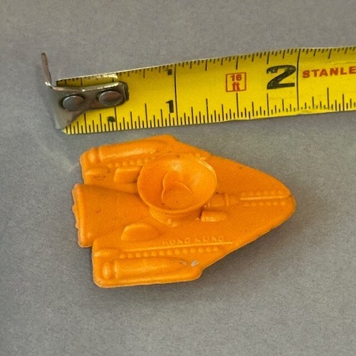 Vintage Diener Rubber Spaceship Vending Toy Battlestar Buck Rogers Orange Rocket - Picture 2 of 3
