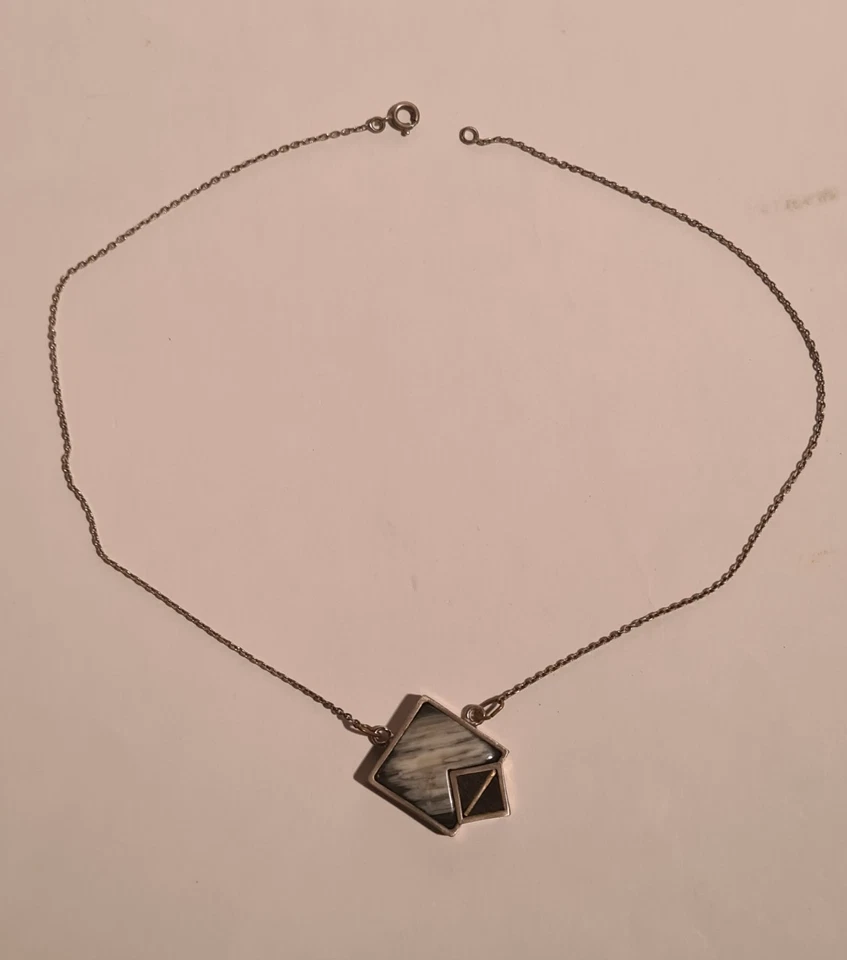 Pierre Cardin Bijou pendentif Signé Argent et Pierre Naturelle Vintage 60/70 - Photo 1/4