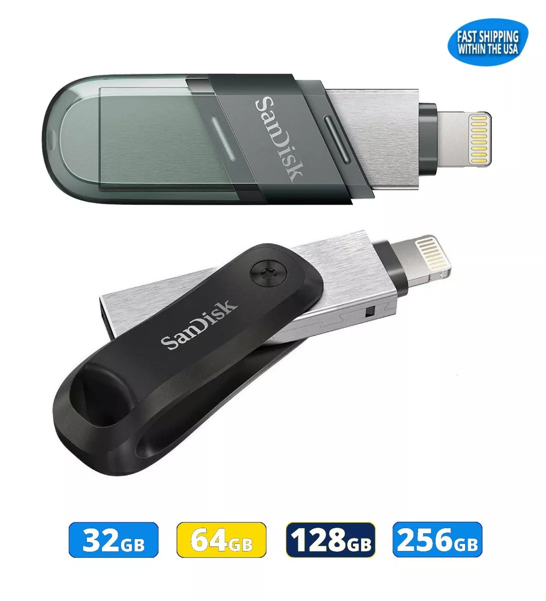 Sandisk iXpand Go Flash Drives for iPhone & iPad - Lightning & USB