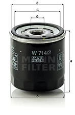 MANN FILTER W 714/2 OIL FILTER FOR ALFA ROMEO AUTOBIANCHI FIAT FSO INNOCENTI LANCI