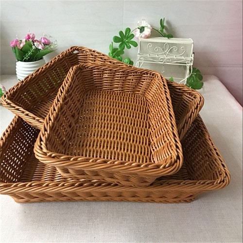 Coffee Bread Fruit Tray Imitation Woven Organization Box - Picture 10 of 18