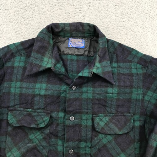 Vintage Pendleton Wool Jacket Adult XL Green Plaid Button Down Lined 59257 - Picture 3 of 8