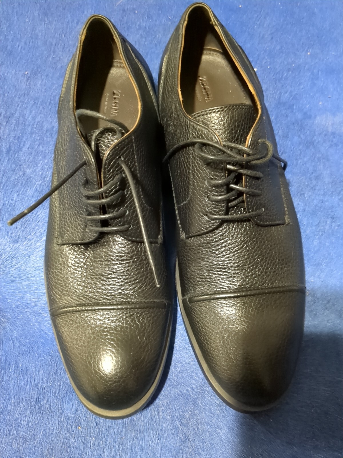 NEW $860 Deerskin Zegna Derby Shoes Right 9.5 Left 10.5
