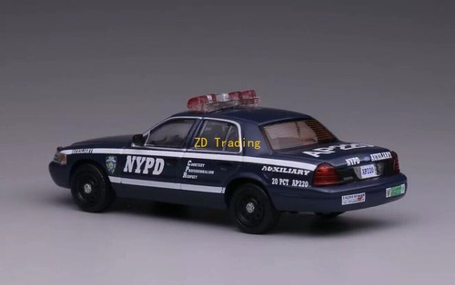 ZD 1:64 596 Blue Police Crown Victoria CV EN114 Sedan Model Diecast Metal Car BN - Picture 5 of 5