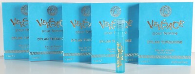 5X VERSACE Dylan Turquoise Eau de Toilette Sample Spray 1mL 0.03oz EDT for Women