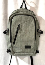 Mancro Gray Laptop Backpack Bag With USB Charging Port For Travel / Business
