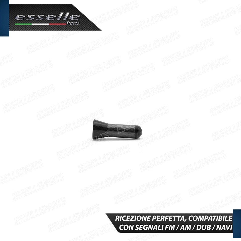 ANTENNA CORTA 3,5 CM NERO FINITURA CARBONIO PER DACIA SANDERO III - Immagine 4 di 4