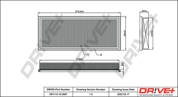 Dr!ve+ DP1110.10.0687 Luftfilter Einsatz FüR Jaguar-image