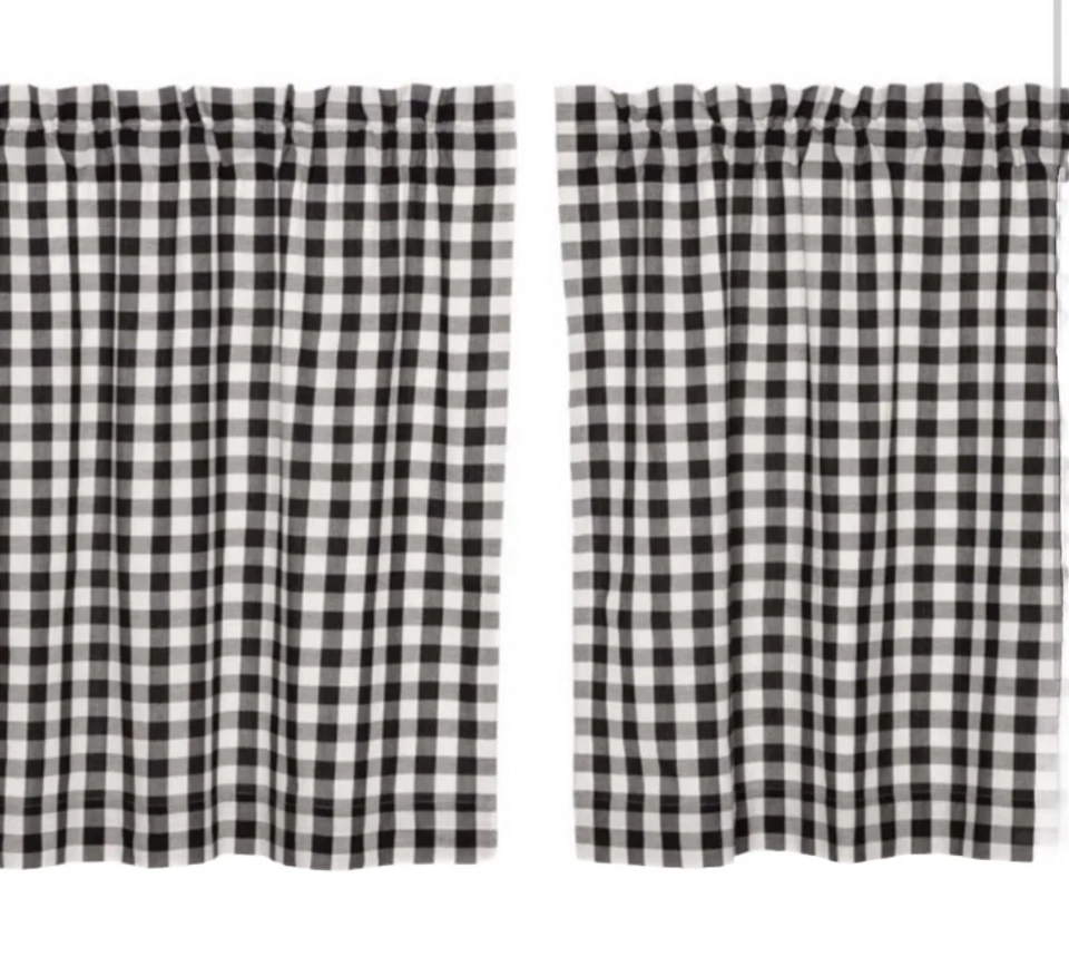 Juego de 2 niveles Annie Buffalo Check - Blanco y Negro - 36” x 36” - NUEVO EN PAQUETE Foto 2 de 4