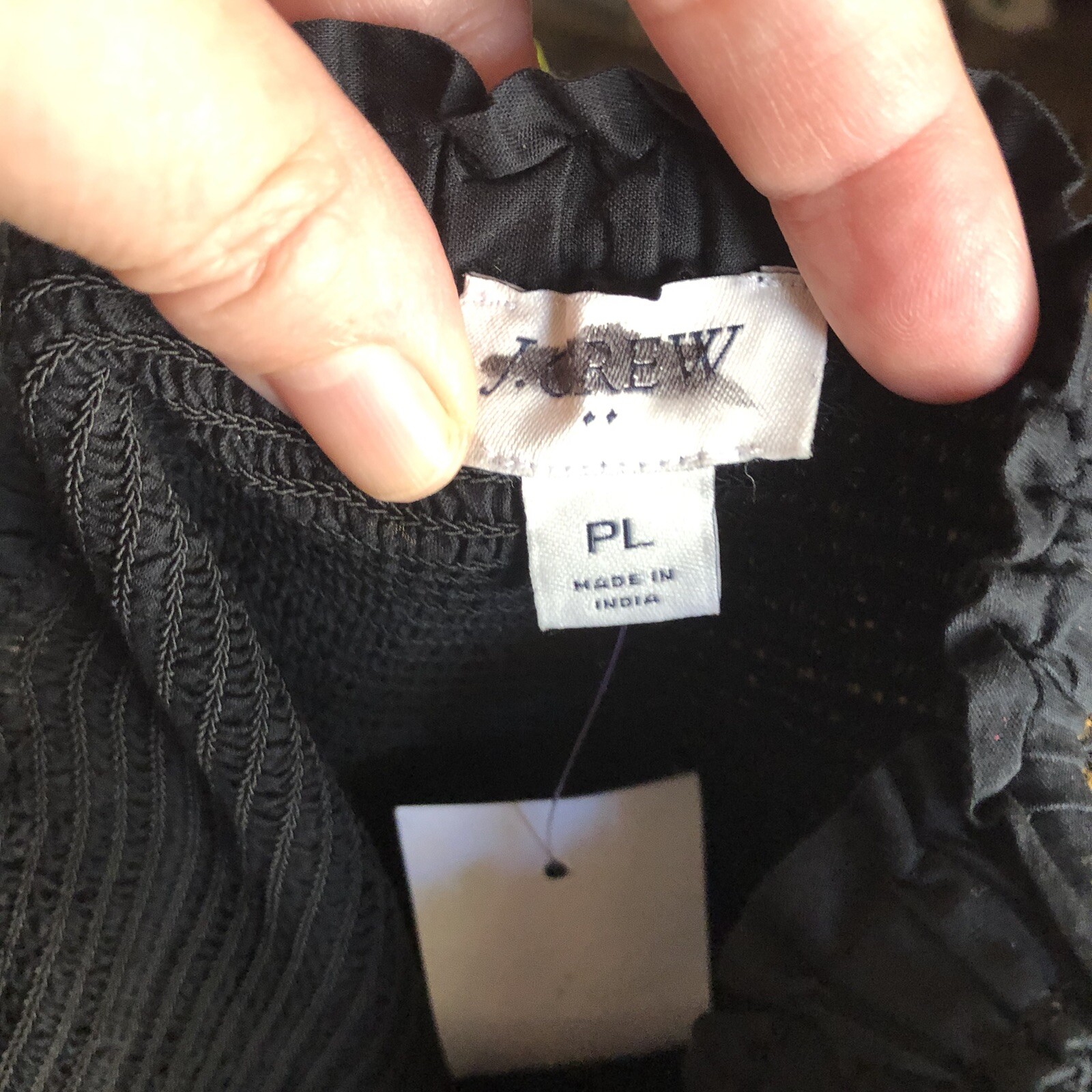 J Crew Women’s Square Neck Smocked Ruffle Tiered Mini Dress Petite Size PL NWI