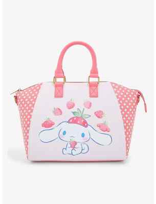 Loungefly Sanrio Hello Kitty & Friends Cinnamoroll Strawberries Pink Satchel Bag