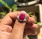 Genuine Red Ruby Men's Ring 925Sterling Silver Ruby Jewelry Mens Engagement Ring