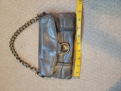 Hobo Leder Clutch grau mit abnehmbarer Kette / passt Handy - Bild 2 von 9