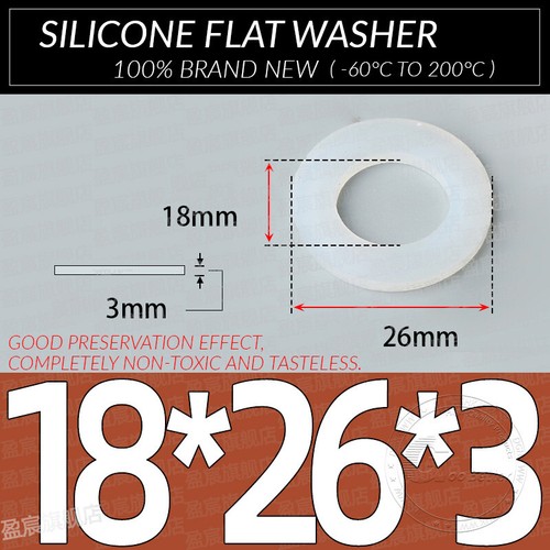 3MM THICK WHITE SILICONE HIGH TEMP FLAT RING RUBBER WASHER SEAL GASKETS 10 PACK - Picture 49 of 73