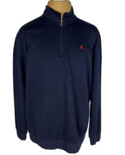 IZOD Advantage Performance Mens XLT Fleece Lined Stretch Pullover 1/4 Zip Navy