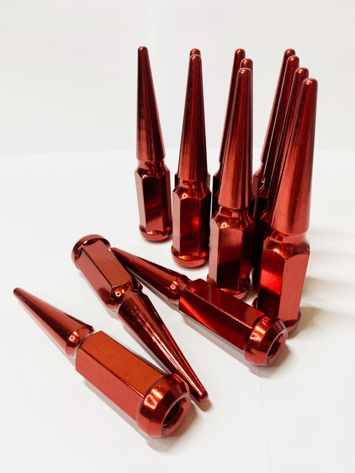 FIT MAZDA 2 MIATA PROTEGE MX-5 CONE SEAT 4.5'' SPIKE LUG NUTS 12x1.5 RED 16PC - Image 2 of 4