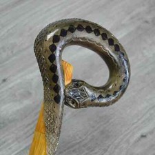 Cane Walking Stick Wooden carved Handmade - Snake