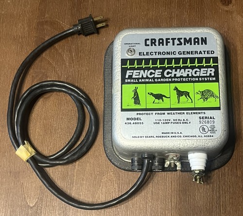 Vintage Craftsman Electronic Generated Fence Charger Small Animal Garden AC 