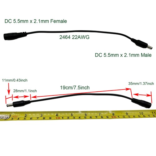 10x Reverse Polarity Power Cable DC 5.5mm x 2.1mm Keyboard Guitar Effect Pedals - Picture 5 of 15