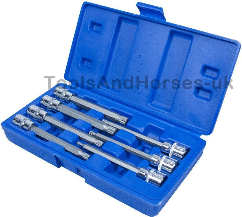 US PRO Extra Long Spline Bit Socket Set 3/8" Dr 12 Point Triple Square M Splines - Image 2 of 4