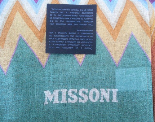MISSONI HOME Strandtüch SCHAL PAREO 100% LEINEN 100x180cm ALVISE 159 - Picture 6 of 8