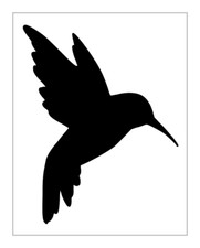 Hummingbird Stencil Single Bird Flying Silhouette 8" x 10" Reusable Sheet S1264