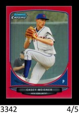1-2014 BOWMAN CHROME DRAFT RED REFRACTOR CASEY MEISNER CARDINALS METS 4/5