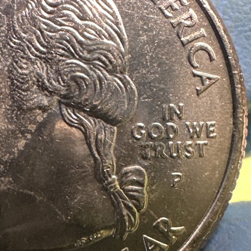 2005 P In God We Rust (Faded T) Kansas State Quarter Error! Die Chip - Picture 5 of 9
